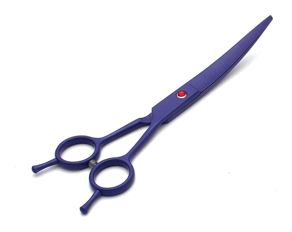 Ciseaux de toilettage, Ciseaux courbés, Ensemble de ciseaux de beauté, adaptés à la coupe des poils des animaux de compagnie(Purple)