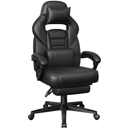 SONGMICS Fauteuil de Bureau, Chaise Gaming, Réglable, Repose-Pieds Télescopique,...