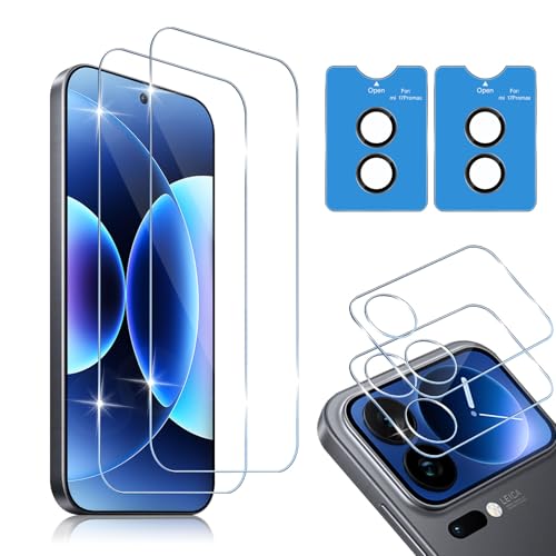 HidWee Verre Trempé pour Xiaomi Mi 17 Pro Max 5G, [2+2 Pièces] Protection D'écran et Protecteur Caméra, HD 9H Dureté Anti-Rayures Vitre Protecteur écran,...
