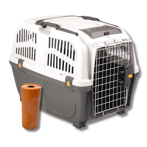 Trasportino Skudo Compatibile Iata Gatto Cane Rigido Accessorio da viaggio Animali Porta in Ferro Fessure Conforme agli Standard Aereo (4 (68x48x51h))