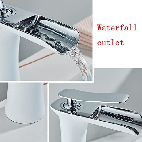 Mitigeur de salle de bain cascade design argent brillant