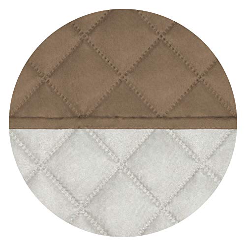 Image of PureFit Reversible Quilted Sofa Cover, Water Resistant Slipcover Furniture Protector, Washable Couch Cover with Non Slip Foam and Elastic Straps for Kids, Dogs, Pets (Chair, Camel /Ivory)