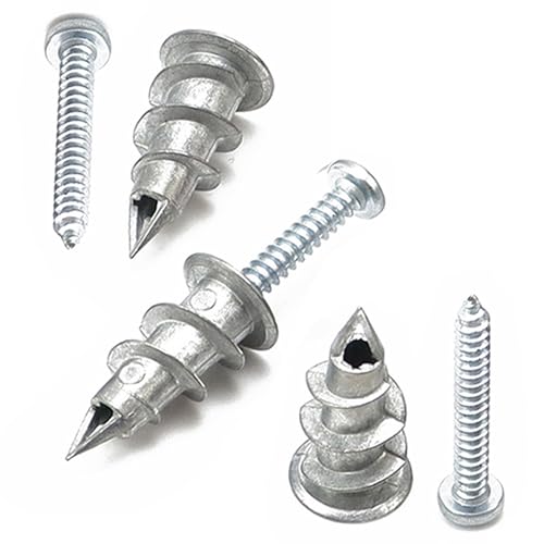 30 Pack Plasterboard Fixings,Plasterboard Wall Plug Plasterboard Screws,Drywall Anchor Heavy Duty Plasterboard Fixings Wall Plugs for Plasterboard Zinc Alloy Plasterboard