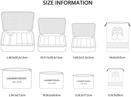 Vicloon Packing Cubes, 8 PCS Travel Organiser Packing Bags Travel Luggage Packing Organizers with Shoe Bag for Clothes Suitcase Shoes (Rose)