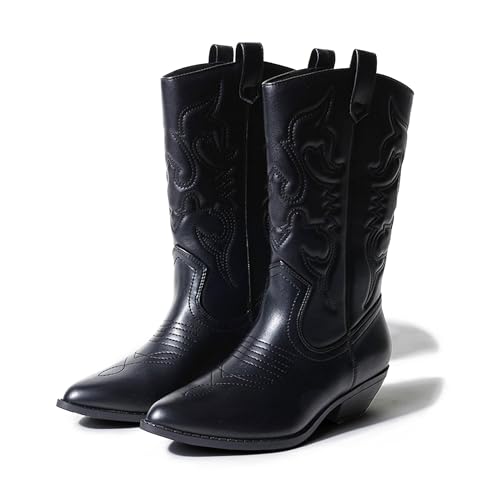 J. Adams Lasso Cowgirl Boots for Women - Mid Calf Low Heel Western Boot4