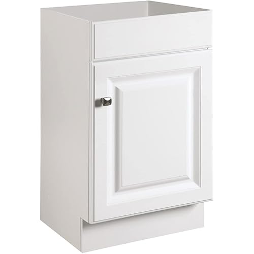 Design House 597112 Wyndham 18 Inch Unassembled 1-Door Bathroom Vanity without Top, White