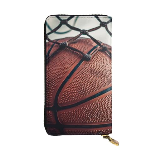 Basketball Sport Printed Long Wallet for Women Men Cute PU Leather Wallet with Coin Purse and Credit Card Holder