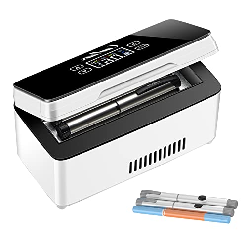 BWCKMTSC Insulin Cool Box Refrigerador diabético Insulina Enfriador Refrigerador portátil Compacto Viaje con batería 2-8 ℃ Nevera de Transporte