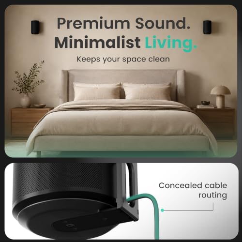 Image of ynVISION.DESIGN Speaker Wall Mount for Sonos ERA 100 /100 SL, Black, 2-Pack