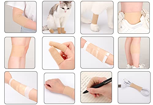24 Pack Brown Breathable Self Adhesive Bandage Wrap 2 Inch, Multi-Purpose Non-Woven Cohesive Wrap - Vet Wrap | Athletic Tape | Medical Tape, Ankle Sprains, Swelling, Pets. - Thumbnail 2