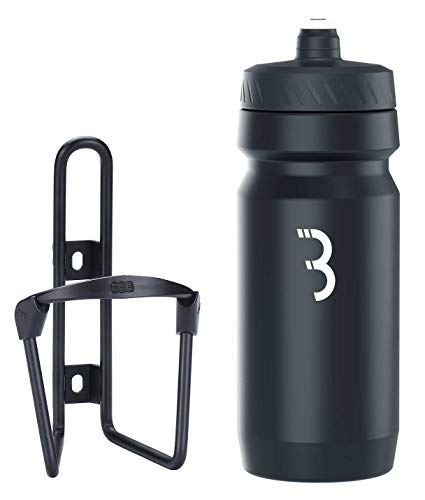 BBB Cycling Flaschenhalter Fahrrad Combo Fueltank Wasserflasche BBC-03C, Matt Schwarz / Schwarz Weiss, 550 ml – Ansicht 1
