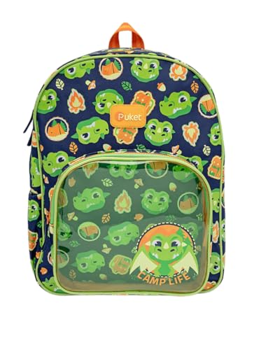 PUKET - Mochila Infantil de Costas Menino Puket Dragão Camping