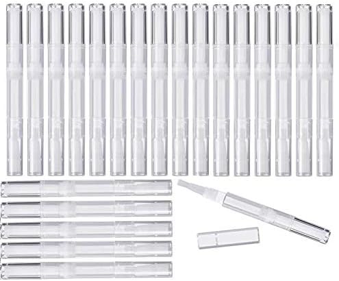 GOTONE 22 Pack 3 ml Transparent Empty Nail Oil Twist Pen Brush, Cuticle Oil Pen Cosmetic Lip Gloss Containers Eyelash Growth Liquid Tube
