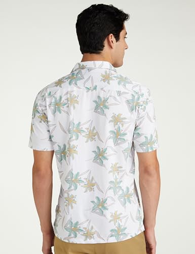 Image of Van Heusen Men's Cotton Slim Fit Print Half Sleeves Casual Resort Collar Shirt