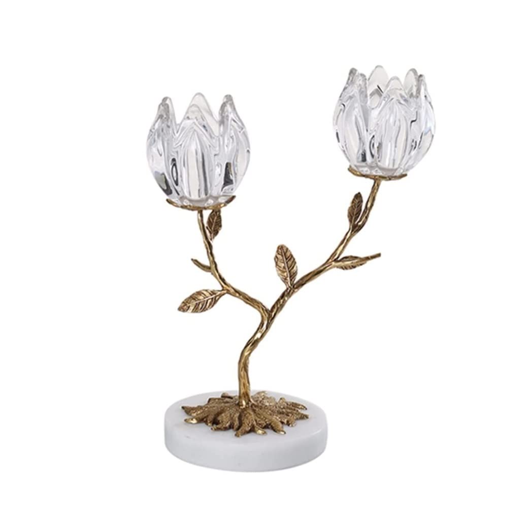 Świąteczny świecznik Stojak Na Świece Kryształowe Świeczniki 2 Ramiona Kryształowe Świeczniki Świeczniki Centerpieces Tea Light Stands Ozdobny śWiecznik