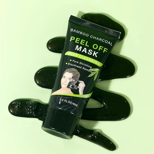 Bamboo Charcoal Peel Off Mask, Blackhead Remover Peel Off Mask Charcoal Face Masks for Deep Cleansing - Image 7