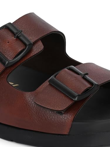 Image of AFROJACK Men's Sandals | Casual Sandal /Slippers For Men With PU Upper | Comfortable Sole Stylish & Durable Design | Slip-on Style | Light Weight, s4500