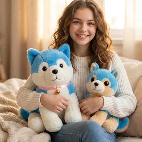 Image of Tabitha Stuffed Toys-Ultra Soft Plush Toy for Kids | Birthday Gifts for Kids and Girls | (Combo of 2 Toys 35 Cm Blue Dog & 25 Cm Blue Cat)