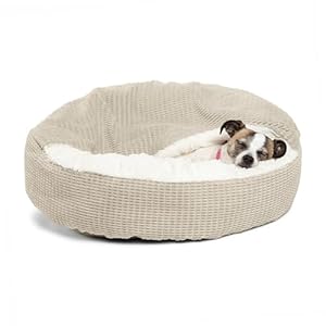 Best Friends by Sheri Cozy Cuddler Mason Microfiber Hooded Blanket Cat and Dog Bed in Oyster 23″x23″