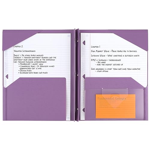 Five Star 2 Pocket Folders, 4 Pack, Plastic Folders with Stay-Put Tabs and Prong Fasteners, Holds 8-1/2” x 11" Paper - Image 2