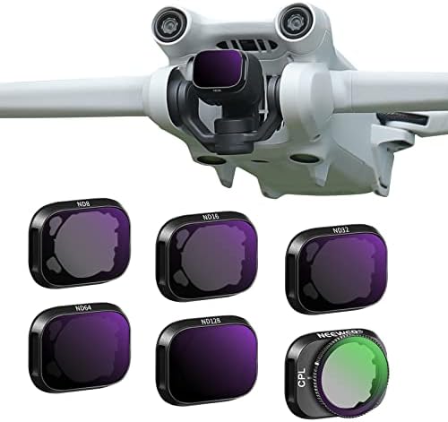 NEEWER ND Filter Set Compatible with DJI Mini 3/Mini 3 Pro, 6 Pack Neutral Density Filter Drone Lens Accessory with Aluminum Alloy Frame, Multi Coated HD Optical Glass: CPL ND8 ND16 ND32 ND64 ND128