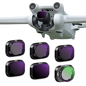Neewer ND Filter Set Compatible with DJI Mini 3/Mini 3 Pro, 6 Pack CPL ND8 ND16 ND32 ND64 ND128 Neutral Density Filter Drone Lens Accessory, Multi Coated HD Optical Glass, Aluminum Alloy Frame