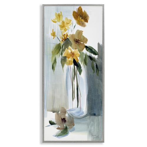 Luminous Floral Vase Botanical, 13 x 30 Inch Framed Giclée Print