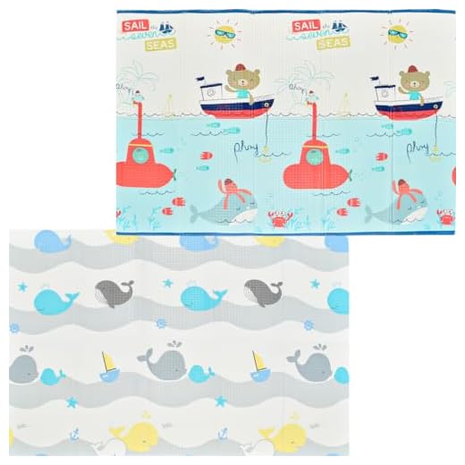 Tapete de Atividades Infantil Tatame Portátil dos Bebês e Crianças, Dupla Face, Dobrável, Macio, Gigante - Fácil de Guardar (BALEIA)