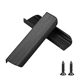 Tiyoha 10Pack Aluminum Edge Mount Finger Pull Universal Concealed Kitchen Cabinet Handles Pulls Dresser Drawer Pull Wider Grip Width and Angel Back Mount (Black, 3.15inch 80 mm)
