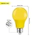 JandCase Yellow LED Bulbs A19, Bug Light Bulbs, Outdoor Porch Lights, 70W Equivalent, Amber Bug Light Bulbs, E26 Base, 9W, for Hallway, Porch, Party Decoration, Holiday Lighting, 6 Pack