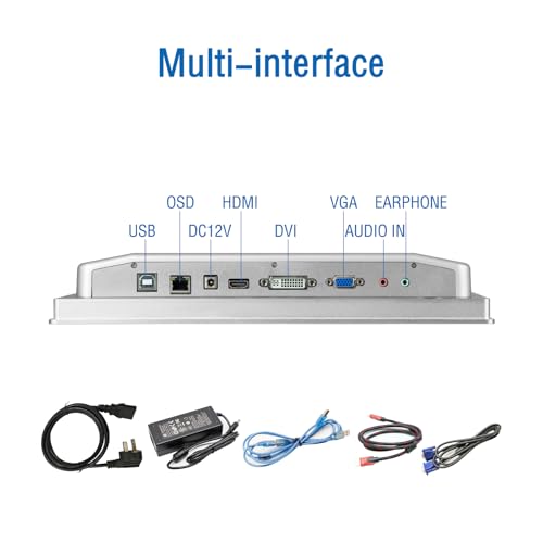 Image of GreenTouch 13.3 Inch Industrial Embedded Capacitive Touchscreen Monitor, Open Frame Multi-Touch Screen Industrial Front IP65 Monitor - HDMI+VGA+DVI - 1920 * 1080 Resolution