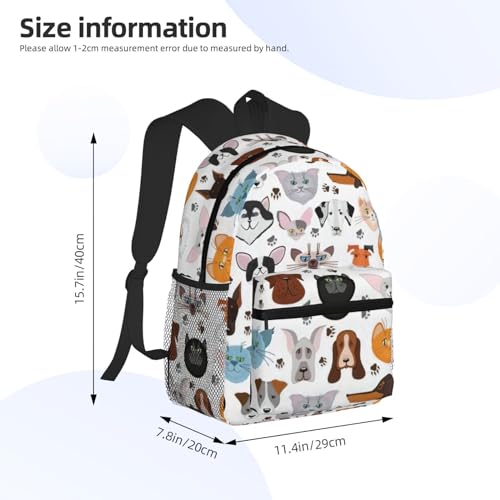 BREAUX Cartoon Cat And Dog Print Lightweight And Comfortable Duffel Bag, Casual Daypack, Multipurpose Backpack4