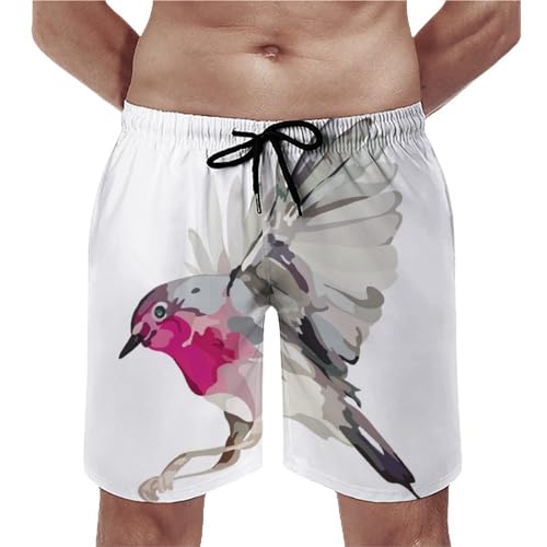 Shorts de bain homme oiseau avec poches et cordon de serrage en taille S