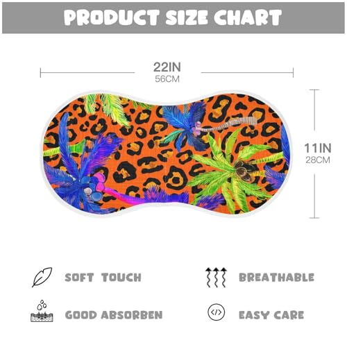 Palmtrees Leopard Orange Burp Cloths for Babies Burp Rag Cotton Spit Up Rag for Girls Babies4