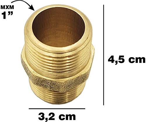 Niple Duplo Sextavado Latão Npt Rosca Macho 1