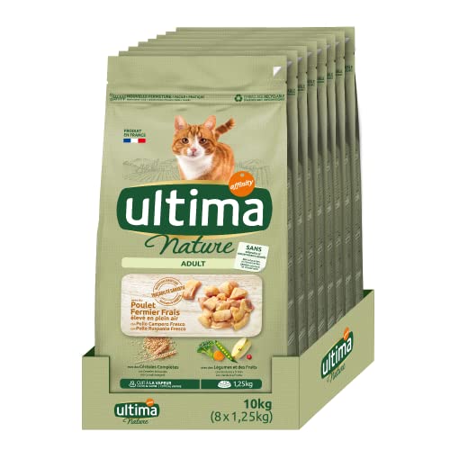 Ultima Nature Croquettes pour Chat Adulte non Stérilisé au Poulet: Pack 8 x 1,25 kg - Total: 10 kg