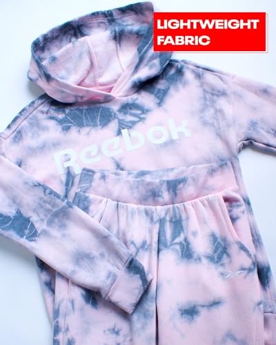 Reebok Moletom para meninas – Moletom de lã de desempenho de 2 peças e calça jogger – Conjunto espor