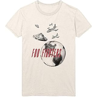 Rock Off Foo Fighters T Shirt UFO Planes Band Logo Nouveau Officiel Homme Natural Size - Les Beatles, Paul McCartney, John Lennon, RIngo Starr, George Harrison