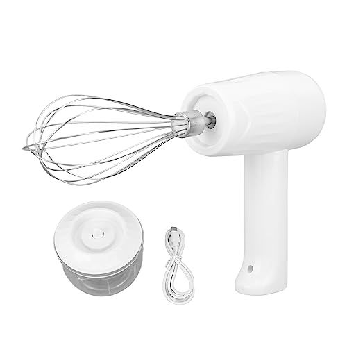 Batidora Eléctrica De Mano, 3 Velocidades, Blanca, 250ML - Versátil Para Mezclar Y Picar, Recargable USB, Para Cocina En Casa