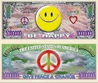 American Art Classics Smiley Face Million Dollar Bill - Pack of 100 - Super Fun Novelty Gift - Best Party Favors