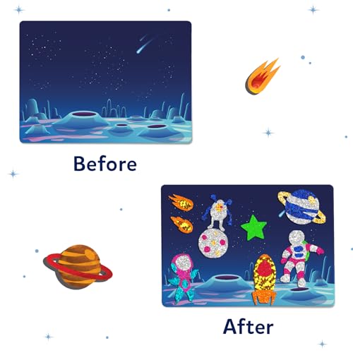 Image of Skillmatics Foil Fun - Space, No Mess Art for Kids, Craft Kits & Supplies, DIY Creative Activity, Travel Toys, Gifts for Boys & Girls Ages 4, 5, 6, 7, 8, 9