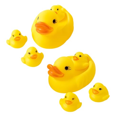 Rubber Ducks, Rubber Duck Bath Toys, 2 Large Ducks and 6 Small Ducks, duck Toys for Baby Bath Time, Sensory Development, Floating Pool Toys for Toddlers 6+ Months