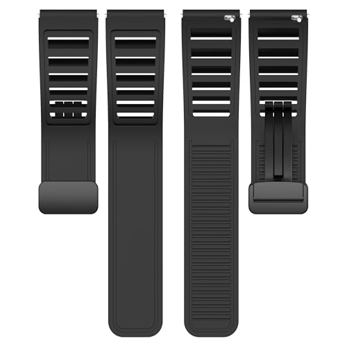 Image of ACM Watch Strap Silicone Belt Magnetic Clasp 22mm compatible with Universal 22mm Size Replacement Strap Smartwatch Band