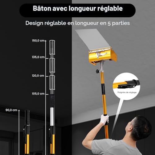 Kit d'outils de finition pour cloison sèche avec boîte plate de 25 cm et truelle - 2