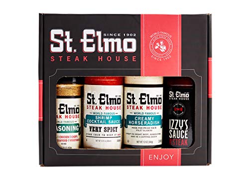 St. Elmo Steak House Gift Box (Steak Sauce, Creamy Horseradish, Cocktail Sauce, Seasoning)