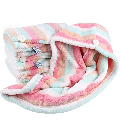 Pmuybhf 2 Packs Hair Towels Super Absorbent Hair Drying Towel Turban For Women And Girls Quick Magic Hair Dry Hat Hair Towel Wrap Bathing Wrapped Cap #TOP2