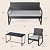 Ahomly 4 Piece Outdoor Patio Furniture Set, Wicker Patio Furniture with Glass Coffee Table, Rocking Wicker Bistro Set, for Backyard, Poolside, Porch (Grey)