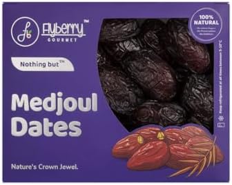 Flyberry Gourmet Large Medjoul (Medjool) Dates | Rich Source of Potassium & Iron | No Added Sugar or Preservatives | Low GI Energy Snack | Khajoor | Khajur | 500 g