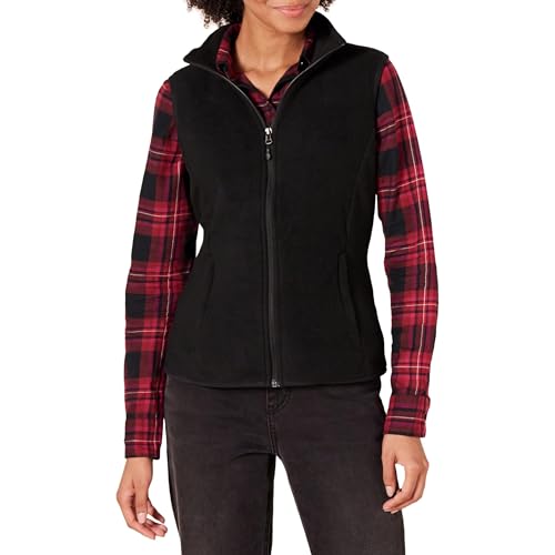 Amazon Essentials Damen Ärmellose Polar Soft Fleece-Weste Mit Klassischer Passform (Erhältlich In Übergröße), Schwarz, XL