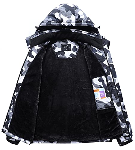 Pooluly Men's Ski Jacket Warm Winter Waterproof Windbreaker Hooded Raincoat Snowboarding Jackets